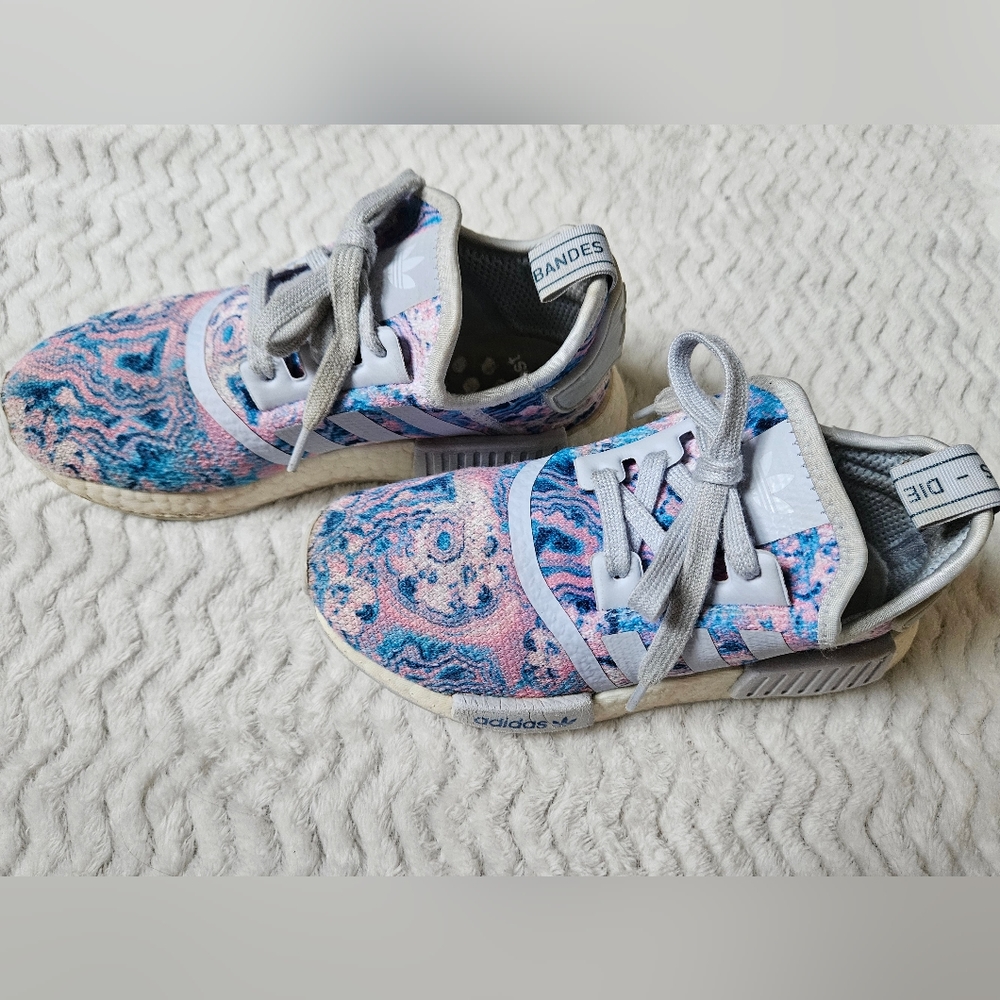 Adidas Blue Pink Marble Art Sneakers